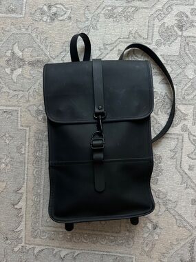RAINS Black Backpack